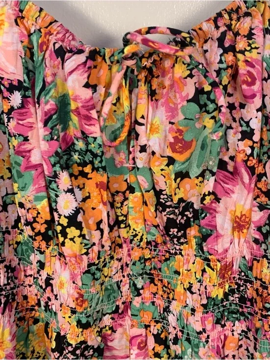 H&M Cotton Floral Smocked Midi Dress - Picture 4 of 11